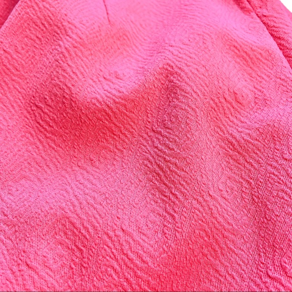 VINTAGE 1960's Pink Coral Sleeveless Textured Mid Century Day Dress - Picture 10 of 15